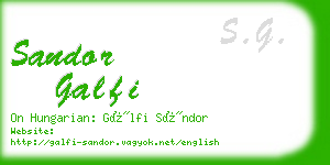 sandor galfi business card